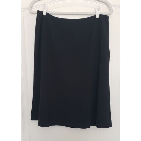 Calvin Klein Black A-line Skirt Size 12 Classic Office Professional Capsule Prep - Picture 1 of 4